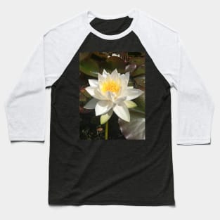 Single white waterlily photograph Baseball T-Shirt